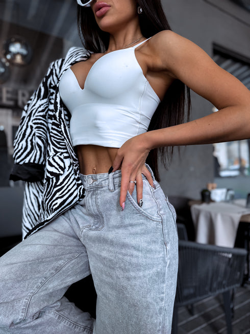 LIGHT GREY denim pants "MODŽO" 8622