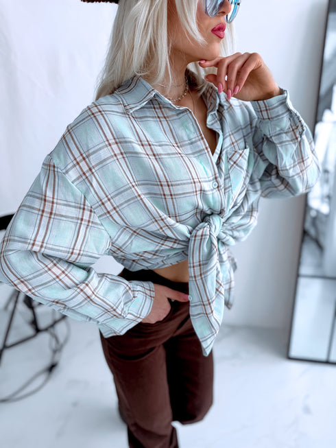 Рубашка "MIDTOWN" в полоску JM22651 - МЯТНАЯ