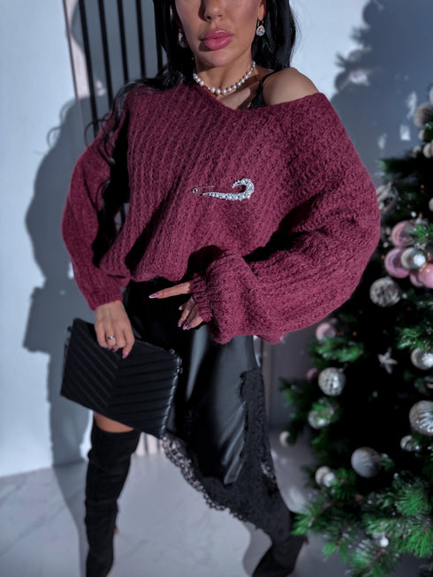 Mohēras džemperis "MISTS OF TIME N1302" - bordo