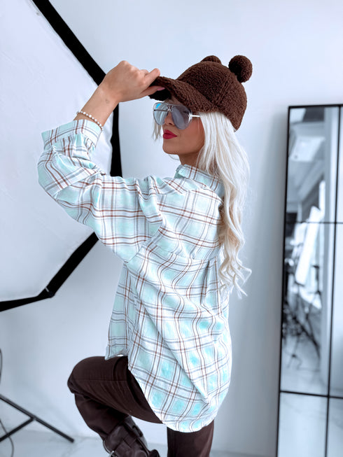 Рубашка "MIDTOWN" в полоску JM22651 - МЯТНАЯ