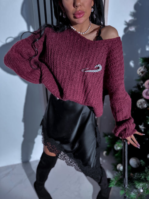 Mohēras džemperis "MISTS OF TIME N1302" - bordo