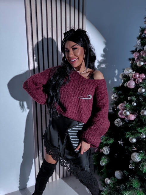 Mohēras džemperis "MISTS OF TIME N1302" - bordo