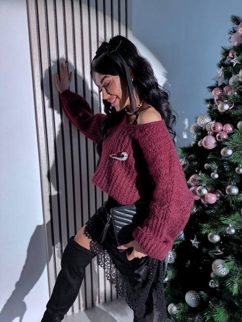 Mohēras džemperis "MISTS OF TIME N1302" - bordo