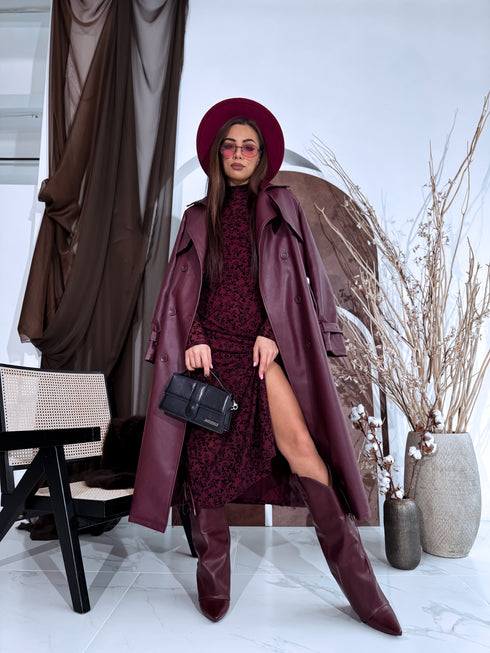 Tīkliņkleita + apakškleita "All Day Rose HS9803" - BORDO