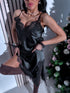 Satin dress "POLAR ROSE 7988" - BLACK