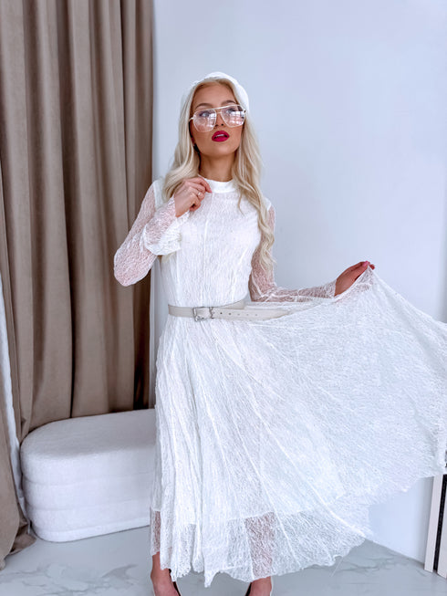 Nėrinių suknelė "ROSALIA A2590" - KREMINĖ BALTUMO