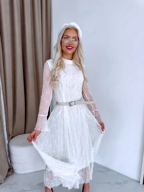 Nėrinių suknelė "ROSALIA A2590" - KREMINĖ BALTUMO