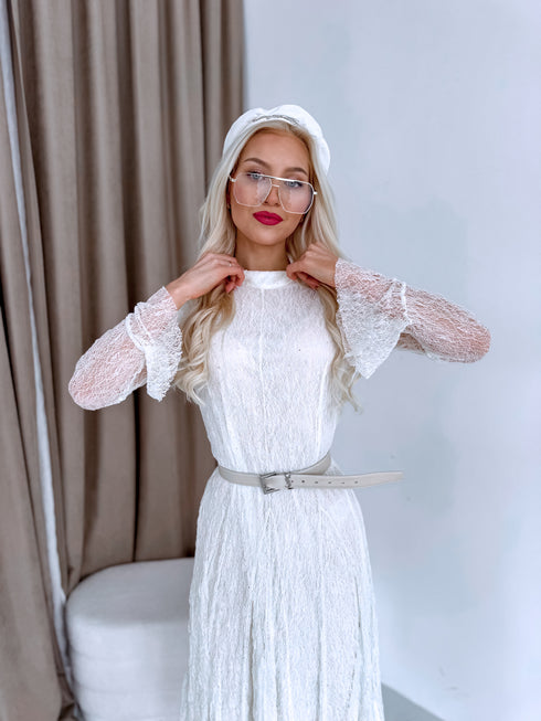 Nėrinių suknelė "ROSALIA A2590" - KREMINĖ BALTUMO