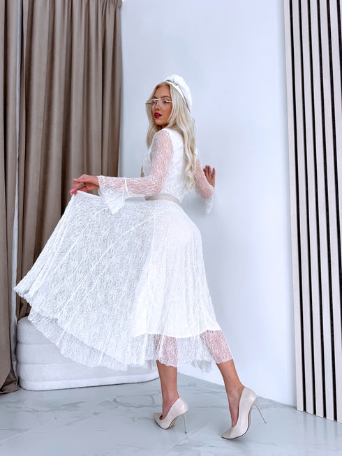 Кружевное платье "ROSALIA A2590" - кремово-белое