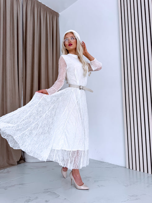 Кружевное платье "ROSALIA A2590" - кремово-белое
