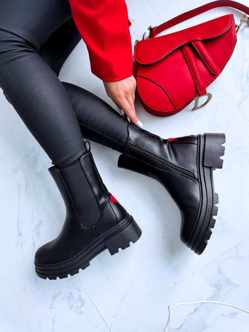 MELNI batai su guma šone "HEARTSTEP QH7821"