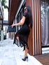 2in1 net dress + petticoat - BLACK