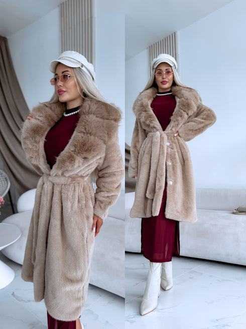 PŪKAINS mētelis "LUX MONT BLANC FL2270" - KAPUČĪNO