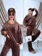 PLUS SIZE velvet set "TODAY 119769" - CHOCO