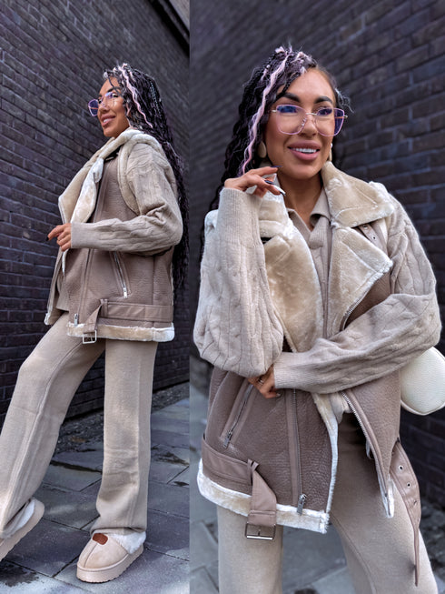 ELYNDI aviatoriaus tipo liemenė - kapučino