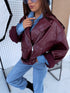 BORDEAUX "LOYALITY" leather imitation jacket 10366