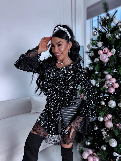 Kleita "SILVER SPARKL STAR 7785" - MELNA PRE-ORDER