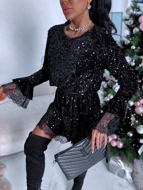 Kleita "BLACK SPARKL STAR 7785" - MELNA PRE-ORDER