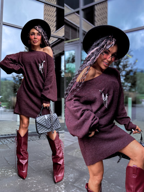 One size платье-свитер "RAINFOREST TL220" - БОРДОВЫЙ