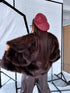 Artificial fur coat "TRANSITION G6079" - choco