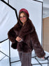 Artificial fur coat "TRANSITION G6079" - choco