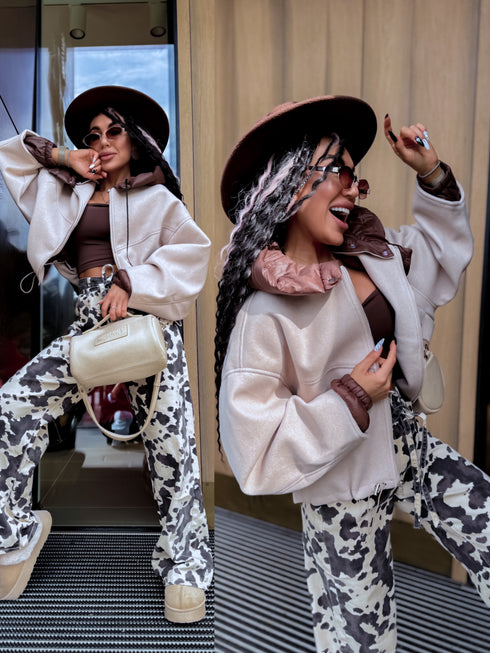 Jacket "ORDER 9085" - light beige with choco