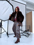 Artificial fur coat "TRANSITION G6079" - choco