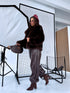Artificial fur coat "TRANSITION G6079" - choco