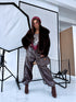 Artificial fur coat "TRANSITION G6079" - choco
