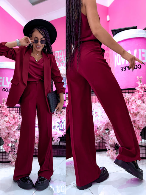 Classic, BORDEAUX fabric pants "SEASON HIT" VS02