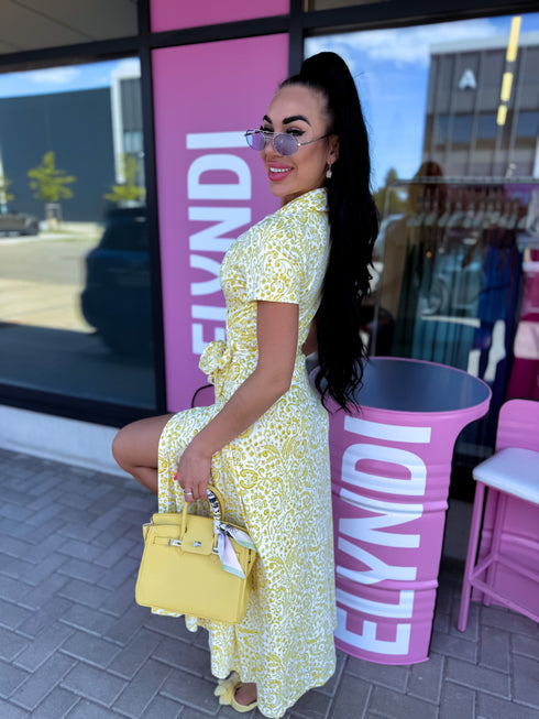 Dress with print "ADELINE 10635" - YELLOW
