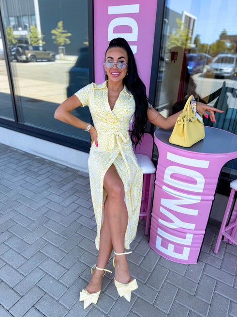 Dress with print "ADELINE 10635" - YELLOW