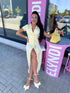 Dress with print "ADELINE 10635" - YELLOW