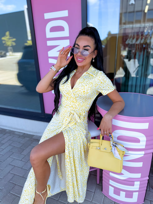 Dress with print "ADELINE 10635" - YELLOW