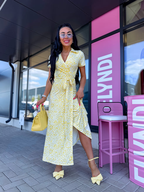 Dress with print "ADELINE 10635" - YELLOW