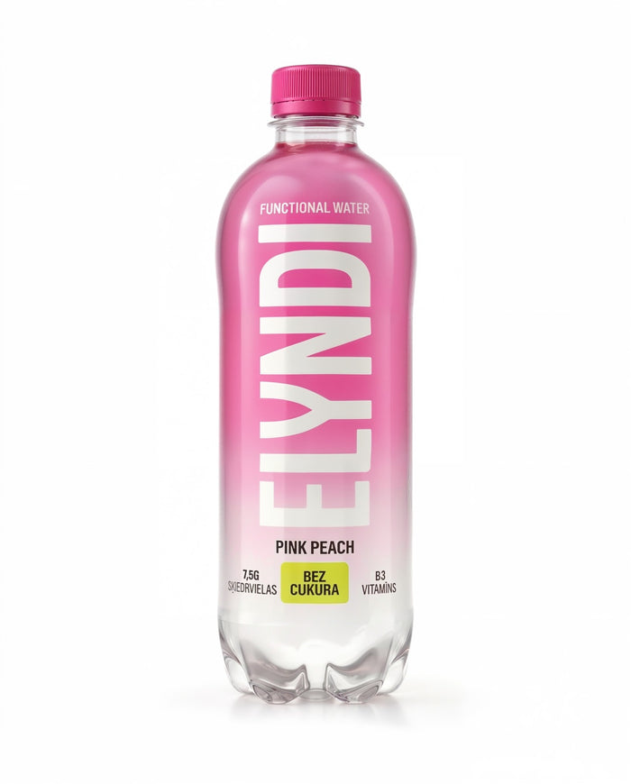 Funkcionālais ELYNDI ūdens "PINK PEACH" - 12 gab iepakojums