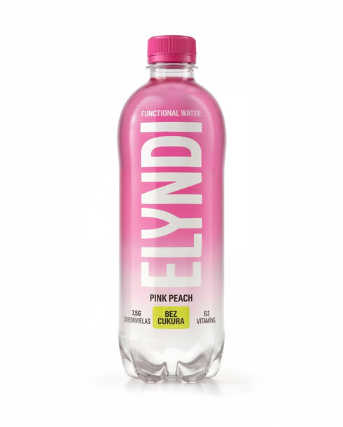 Funkcionālais ELYNDI ūdens "PINK PEACH" - 12 gab iepakojums