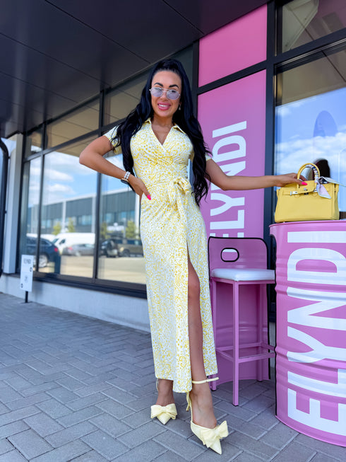 Dress with print "ADELINE 10635" - YELLOW