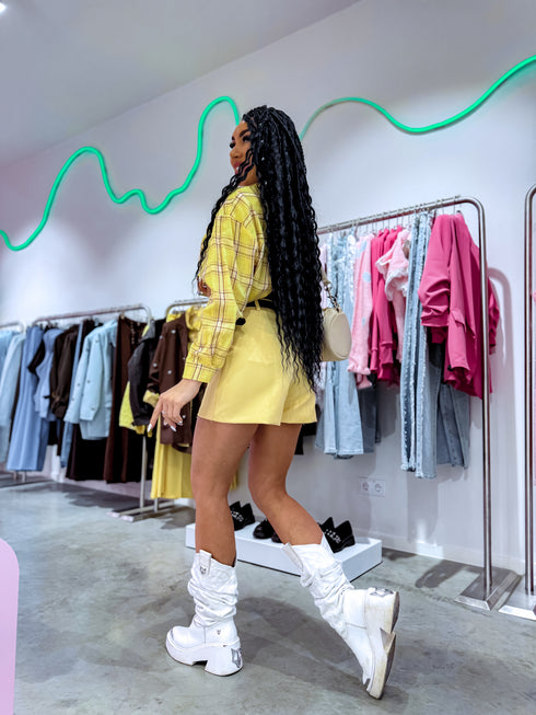 Šortsvārki "SORRY W49753" + josta - DZELTENI