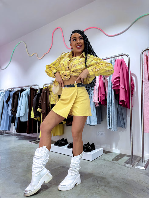 Šortsvārki "SORRY W49753" + josta - DZELTENI