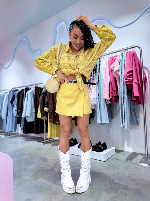 Šortsvārki "SORRY W49753" + josta - DZELTENI