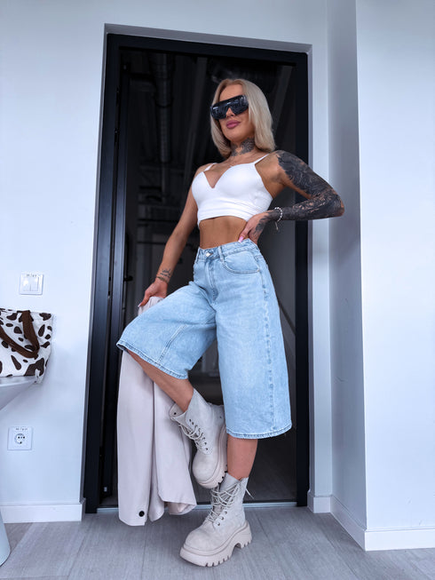 Bermudu šorti "RIVIERA DENIM" S8061-2 - GAIŠI ZILI