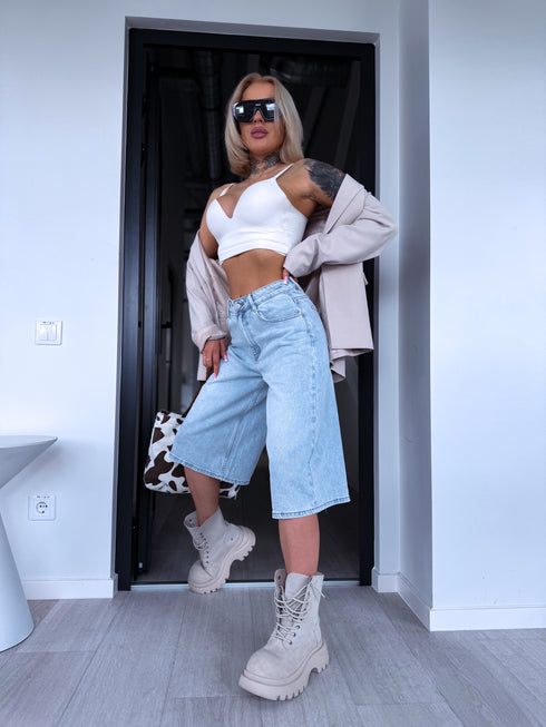 Bermudu šorti "RIVIERA DENIM" S8061-2 - GAIŠI ZILI