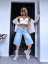Bermudu šorti "RIVIERA DENIM" S8061-2 - GAIŠI ZILI