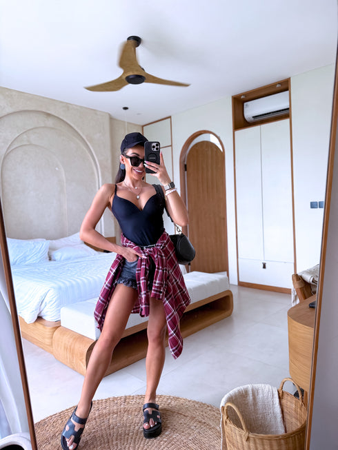 Ripped shirt "TEXAS" ME207 - BURGUNDY