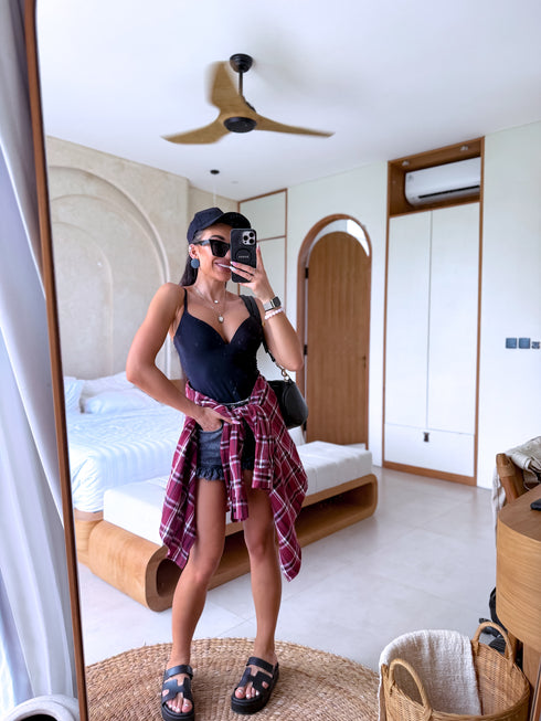 Ripped shirt "TEXAS" ME207 - BURGUNDY