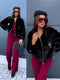 Faux Fur Jacket "MONEY TALK" - BLACK