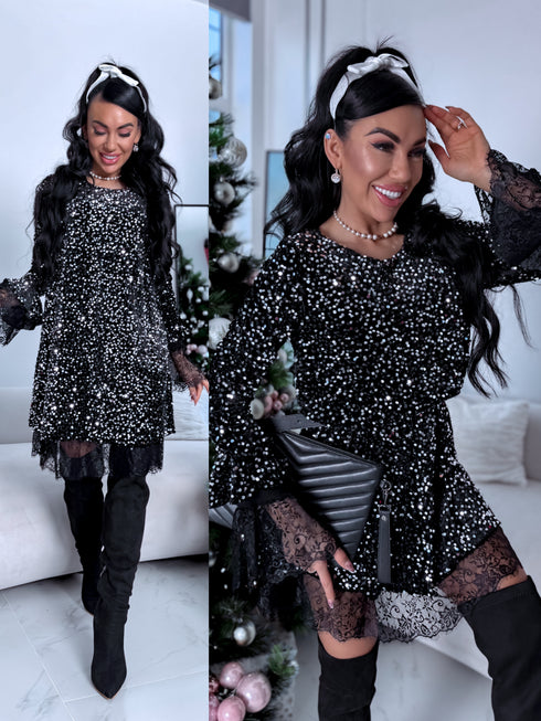 Kleita "SILVER SPARKL STAR 7785" - MELNA PRE-ORDER