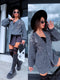 Knitted jacket with sequins "SIMPLE RULES 06#" - DARK GRAY