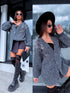 Knitted jacket with sequins "SIMPLE RULES 06#" - DARK GRAY